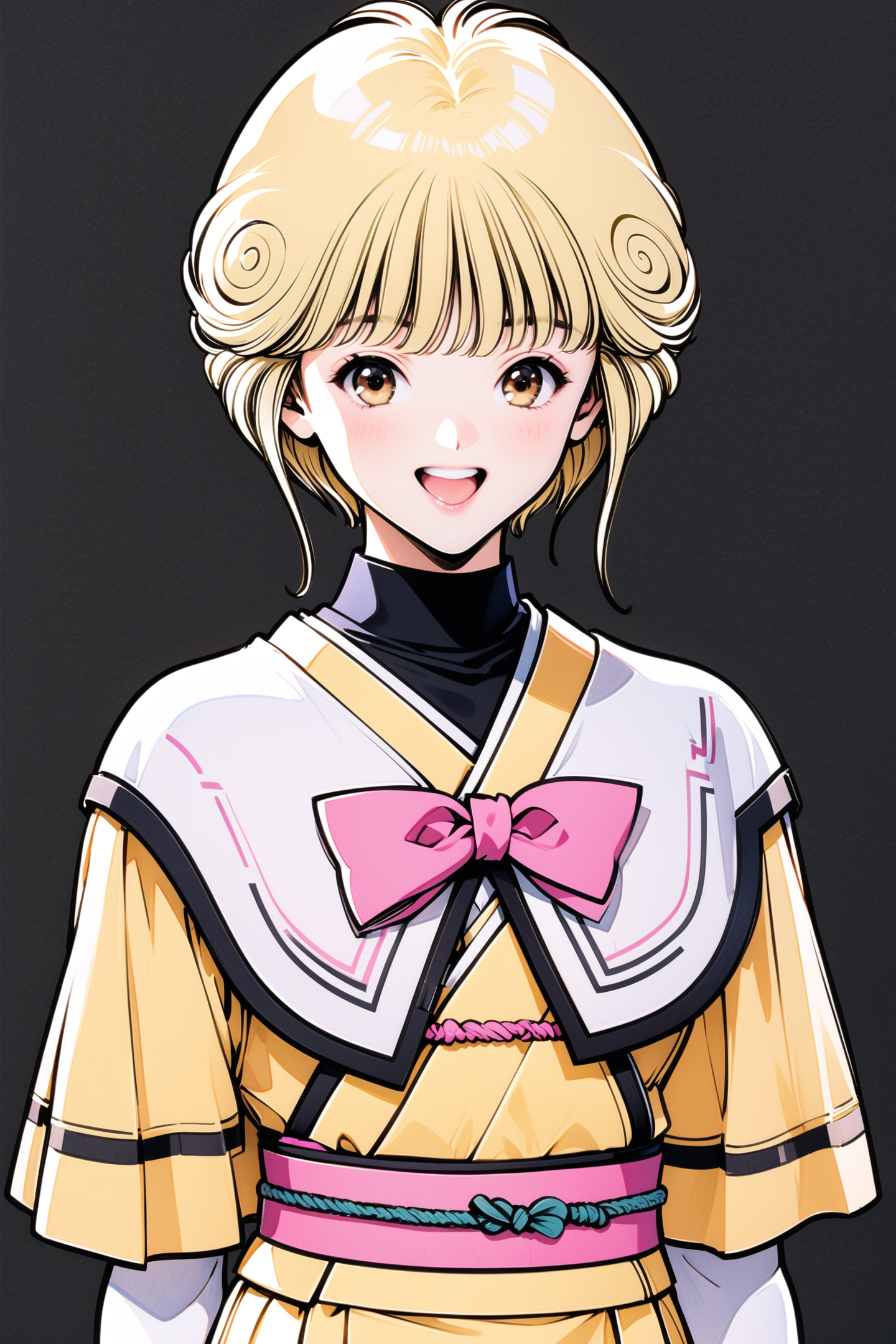 35001-404019264-Katsura Masakazu Style,_Ai Amano,1girl,solo,short hair,blonde hair,smile,open mouth,brown eyes,yellow short kimono white pantyho.png